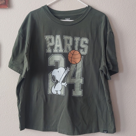 Peanuts Other - RSQ Peanuts Snoopy Paris 24 Green T-Shirt/Tee | Size XXL